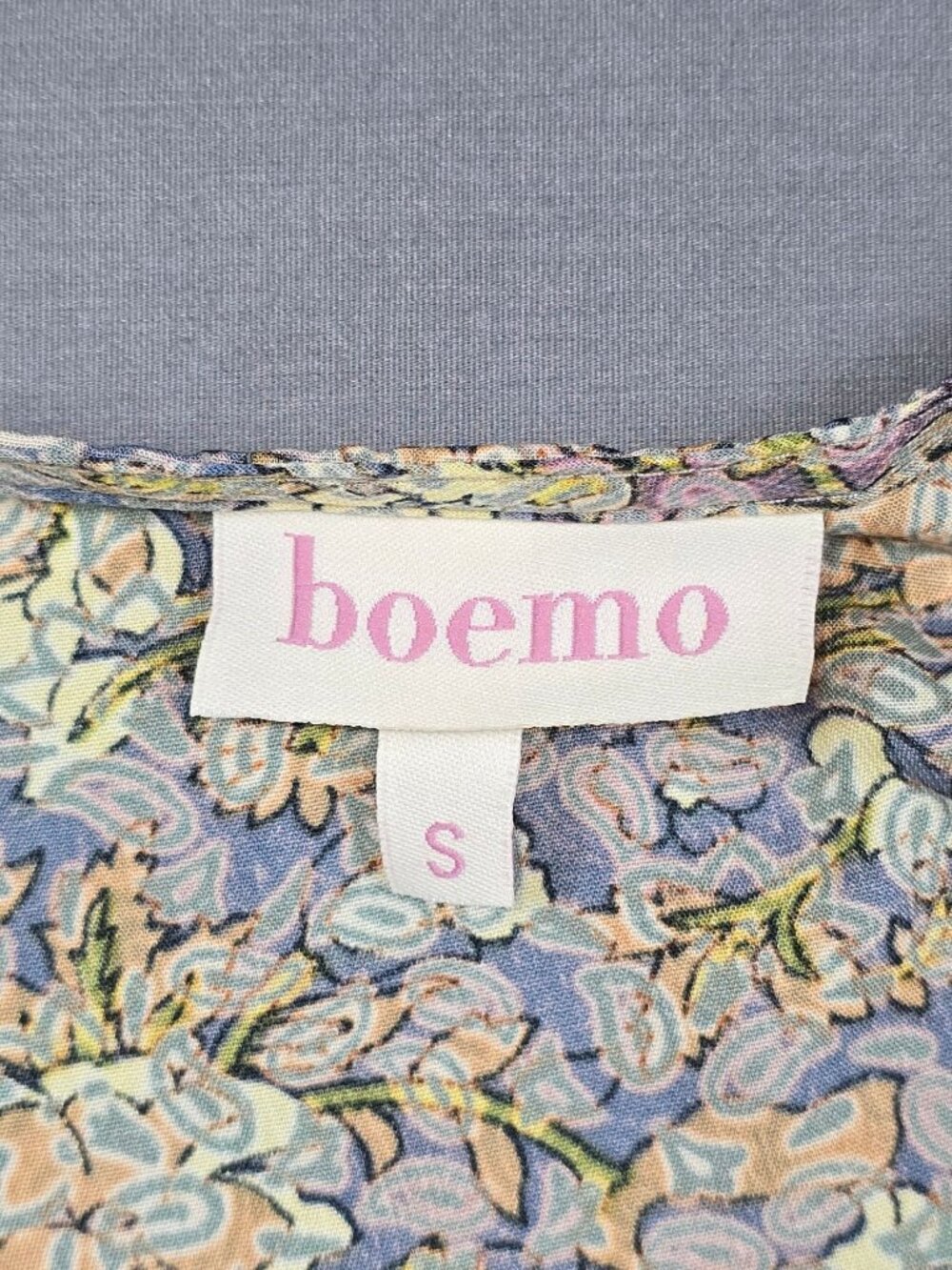 Boemo Anthropologie Floral Tiered Maxi Dress Ruffle Sleeves Small Boho Peasant - Picture 3 of 5